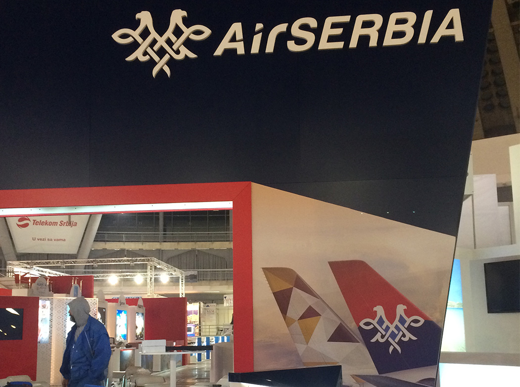 Construction of Airserbia boot stand